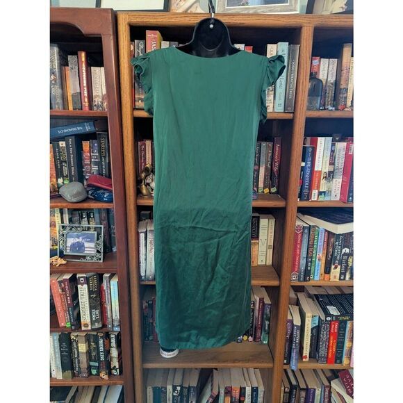 Vintage 90s Betsey Johnson Women's Size 6 100% Silk Green Mini Dress Sleeveless - Picture 2 of 7